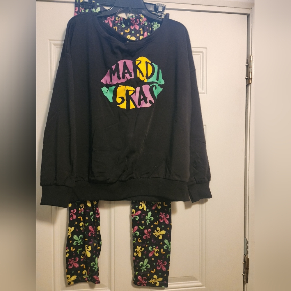 Mardi Gras Colorful Patterned Pants Set